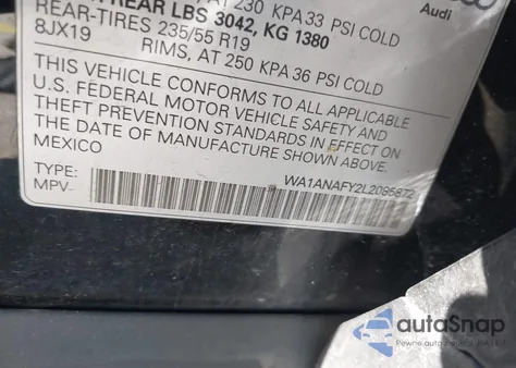 2020 Audi Q5 Premium 45 Tfsi Quattro S Tronic из США, поврежденный, VIN WA1ANAFY2L2085872